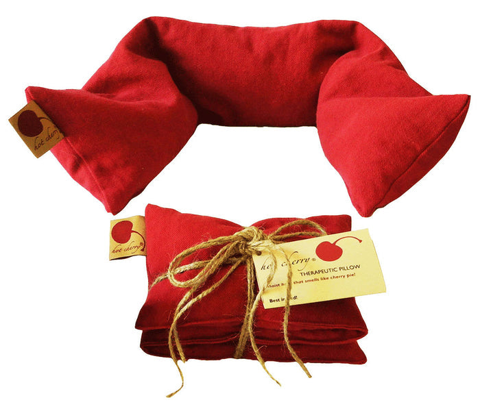 Hot Cherry Neck Wrap in Red Denim -  Natural Hot and Cold Therapy Pack