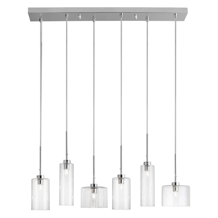Polished chrome island pendant, by Dainolite, for kitchen island or dining