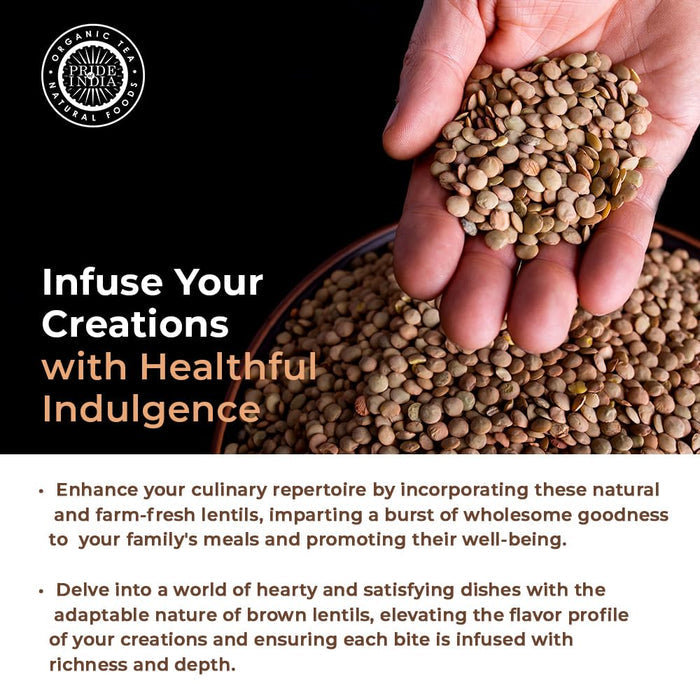 Indian Whole Brown Crimson Lentils - Protein & Fiber Rich Masoor Whole Jar - Pride Of India