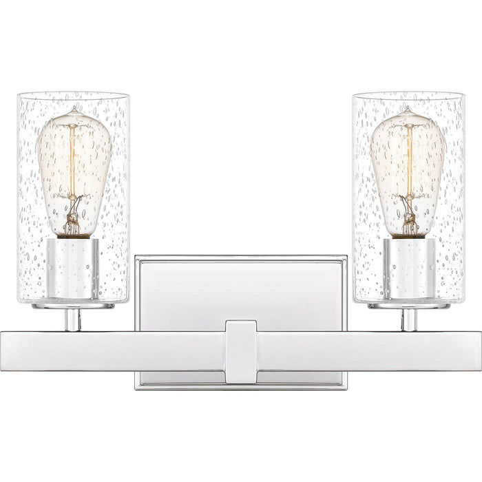 Polished chrome vanity light, by Quoizel, for bathroom