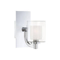 LED polished chrome wall sconce, by Quoizel, for hallway or living room
