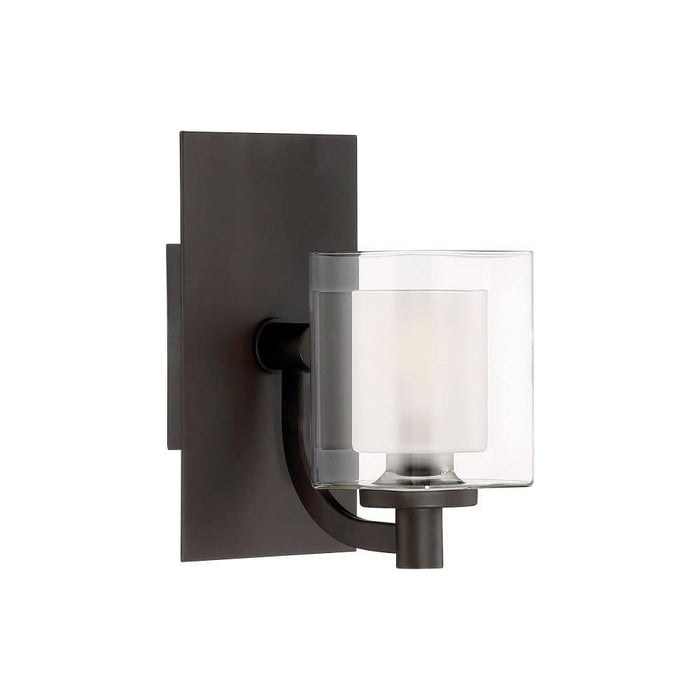 LED western bronze wall sconce, by Quoizel, for hallway or living room