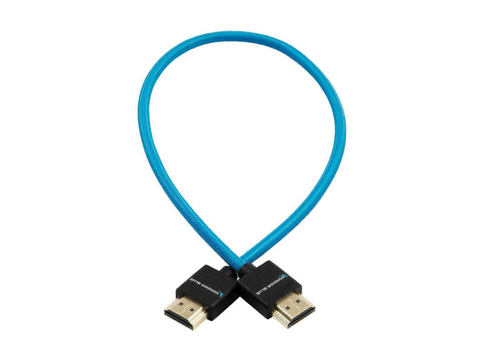 Kondor Blue HDMI to HDMI 14" Thin Braided Cable for on Camera Monitors - Blue