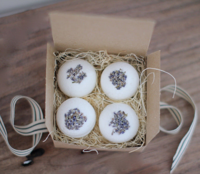 Lavender Bath Bombs - Gift Set of 4 - Little Flower Soap Co