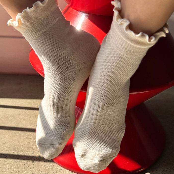 Le Bon Shoppe Ruffled Hugger Crew Socks