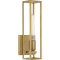 Weathered brass wall sconce, by Quoizel, for hallway or living room