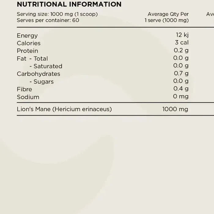 Switch Nutrition Lion's Mane Powder 100 Percent Mushroom Extract by Switch nutrition