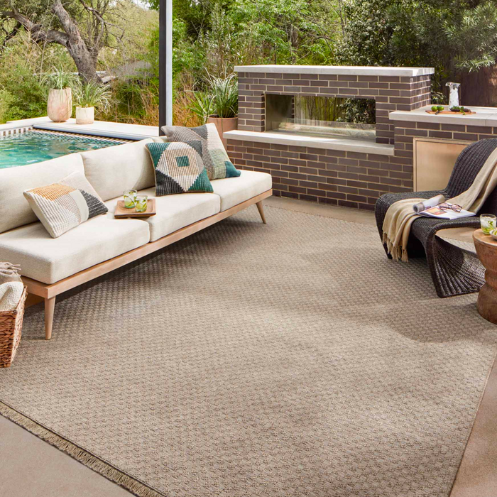Loloi Dawn Indoor/Outdoor Rug | Natural Checkered