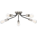 Earth black flush-mount ceiling light, by Quoizel, for hallway, bedroom, or entryway