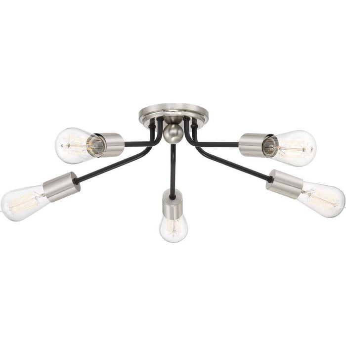 Earth black flush-mount ceiling light, by Quoizel, for hallway, bedroom, or entryway