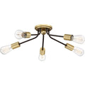 Western bronze flush-mount ceiling light, by Quoizel, for hallway, bedroom, or entryway