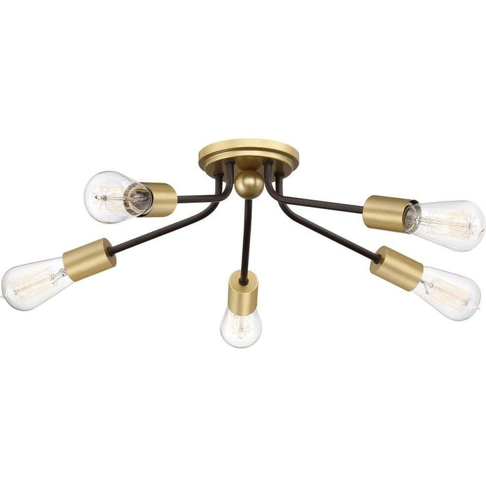 Western bronze flush-mount ceiling light, by Quoizel, for hallway, bedroom, or entryway