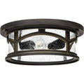 Palladian bronze outdoor ceiling light, by Quoizel, for hallway, bedroom, or entryway