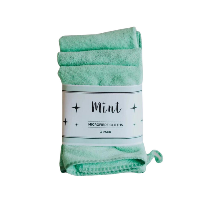 Mint Microfibre Cloths | 3 Pack