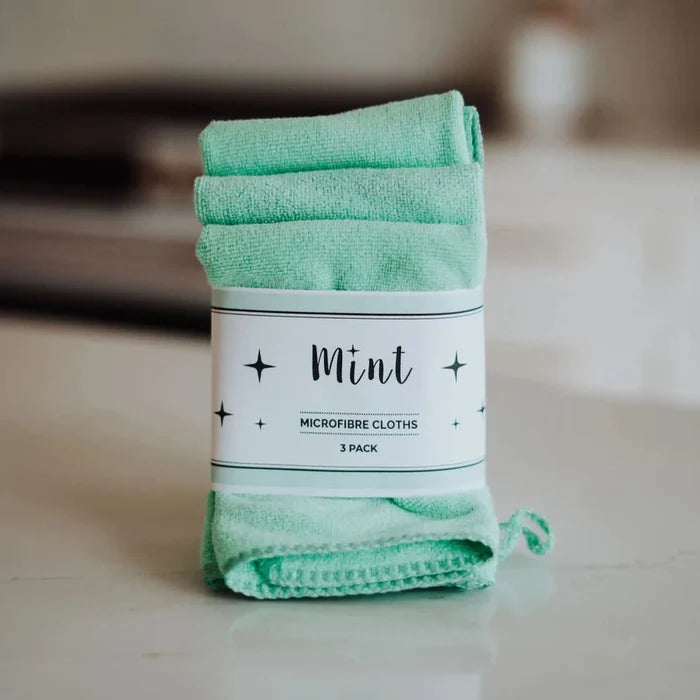 Mint Microfibre Cloths | 3 Pack