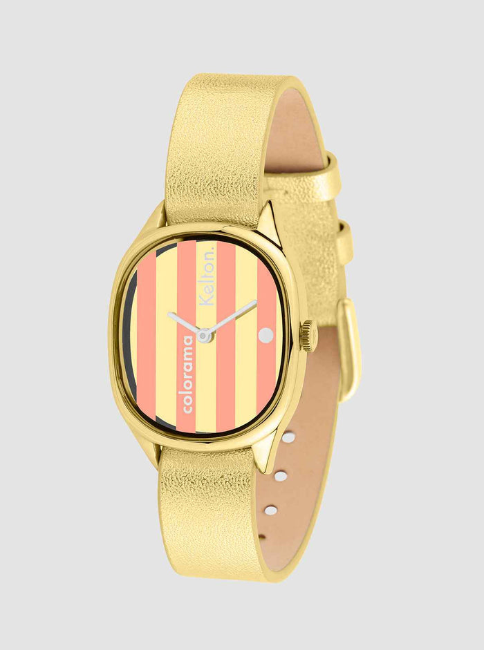 Montre Colorama Rayée Pêche