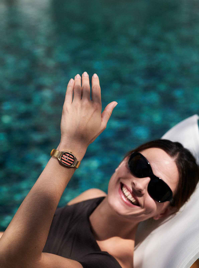 Montre Colorama Rayée Pêche