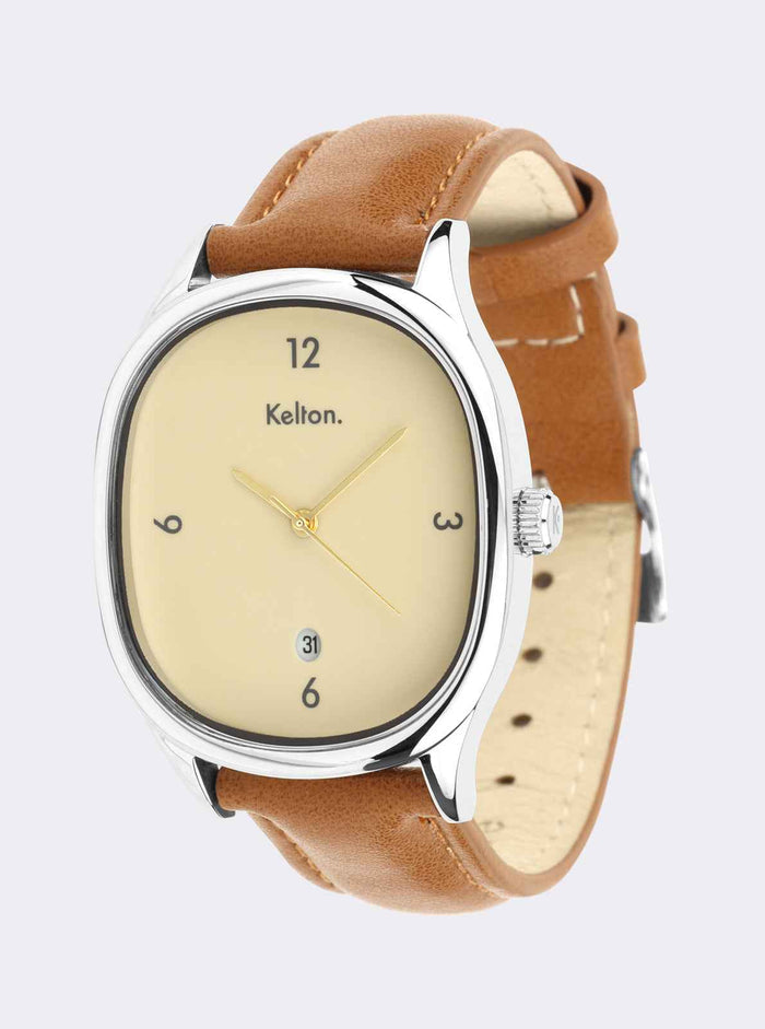Montre Grande Colorama Crème Marron