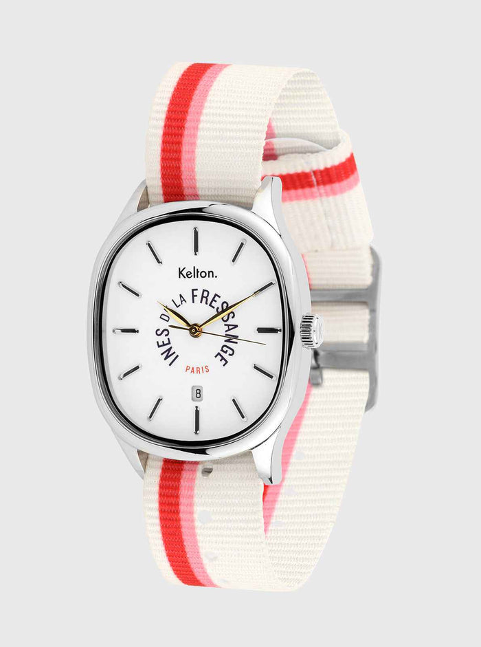 Montre Grande Colorama Rose-Rouge Kelton x Ines de la Fressange Paris