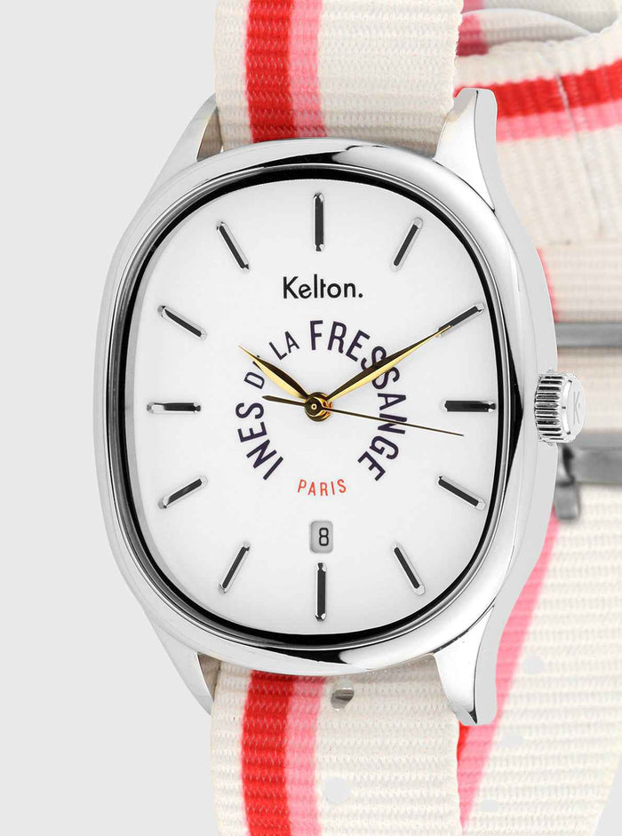 Montre Grande Colorama Rose-Rouge Kelton x Ines de la Fressange Paris