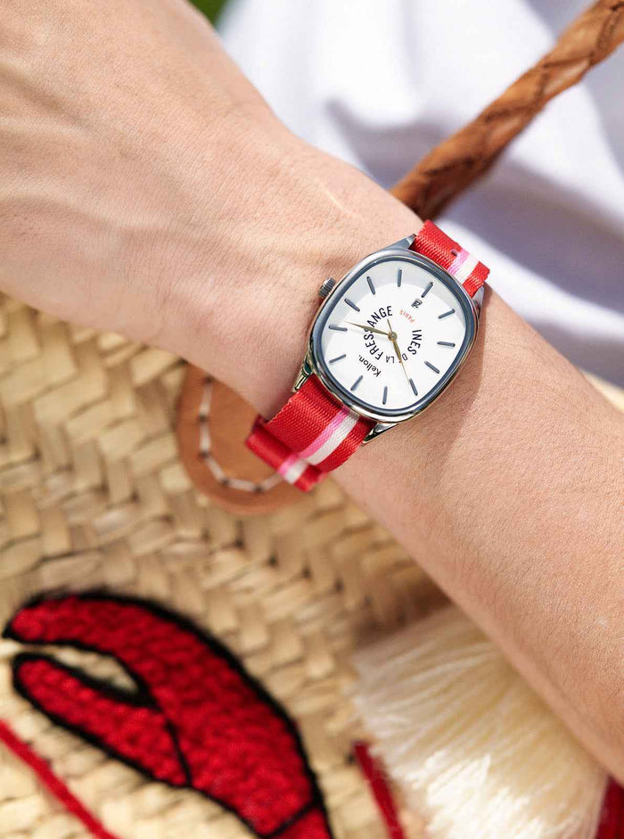 Montre Grande Colorama Rouge-Rose Kelton x Ines de la Fressange Paris