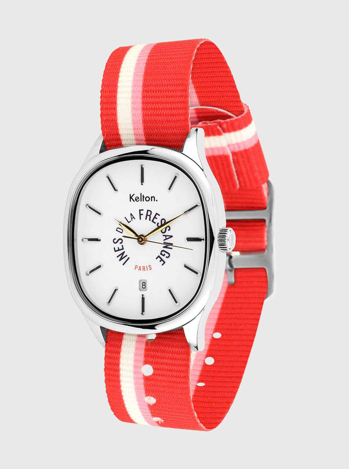 Montre Grande Colorama Rouge-Rose Kelton x Ines de la Fressange Paris