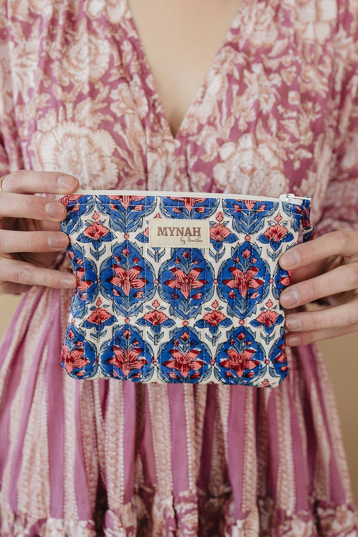 Nautical Nantucket Quilted Coin Pouch | Mini Purse - Little Flower Soap Cocosmetic bagcosmetic casecosmetic pouchbag