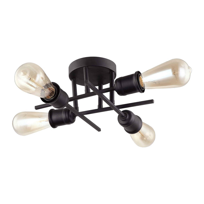 Black flush-mount ceiling light, by Dainolite, for hallway, bedroom, or entryway