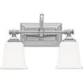 Polished chrome vanity light, by Quoizel, for bathroom
