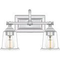 Polished chrome vanity light, by Quoizel, for bathroom