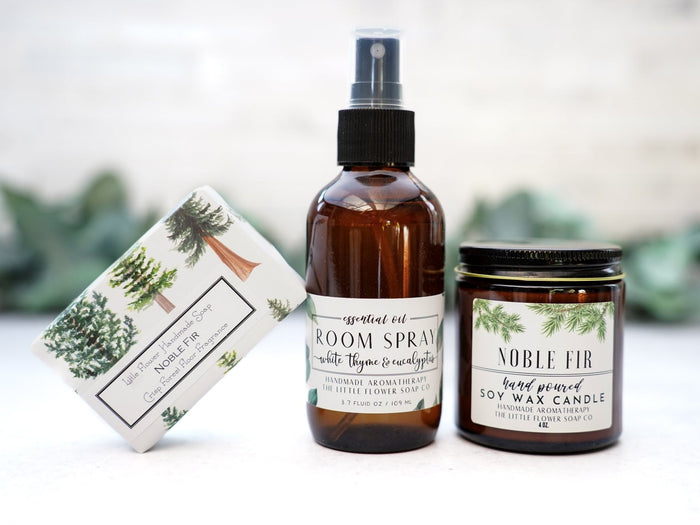 Noble Fir and White Thyme Holiday Home and Gift Box - Little Flower Soap Co
