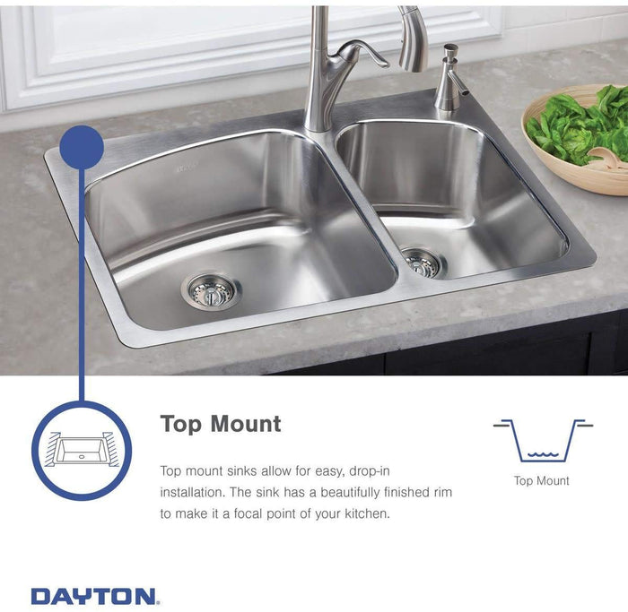 Open Box - Elkay DSE125223 Dayton 25" Single Basin Drop In Stainless Steel Kitchen Sink
