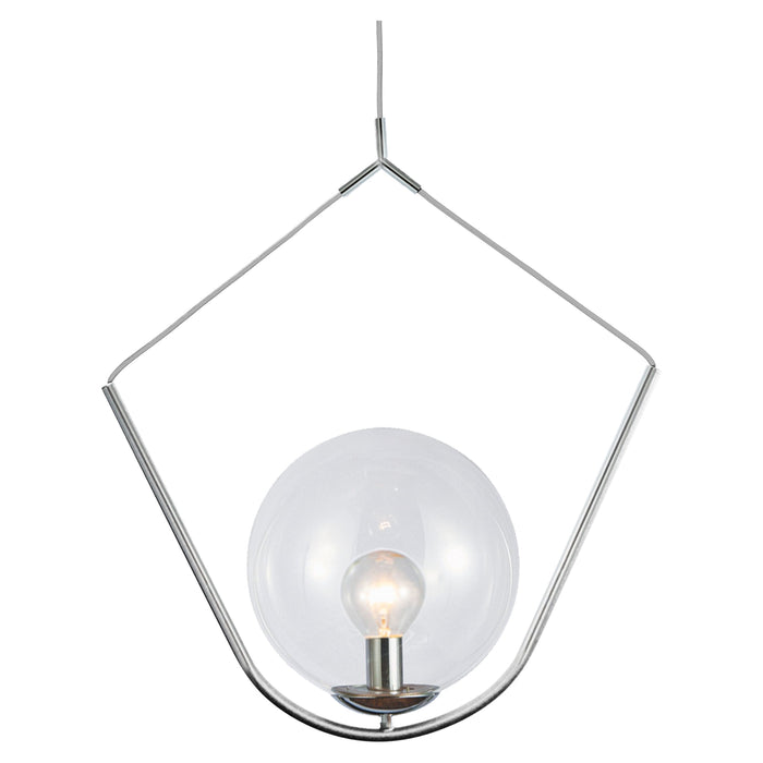 Polished chrome pendant light, by Dainolite, for kitchen island or dining