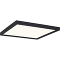Earth black flush-mount ceiling light, by Quoizel, for hallway, bedroom, or entryway