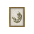 Oval Landscape with Cottages Framed Antique Art
