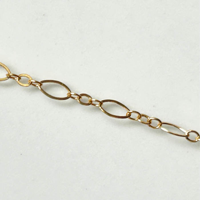 Oval Link and Single Pearl Necklace