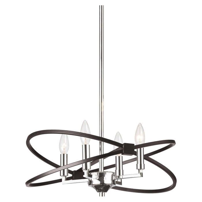 Polished chrome chandelier, by Dainolite