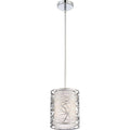 Polished chrome pendant light, by Quoizel, for kitchen island or dining