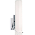 Polished chrome wall sconce, by Quoizel, for hallway or living room