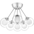 Polished chrome semi-flush mount ceiling light, by Quoizel, for hallway, bedroom, or entryway