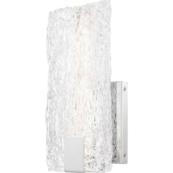 Polished chrome wall sconce, by Quoizel, for hallway or living room
