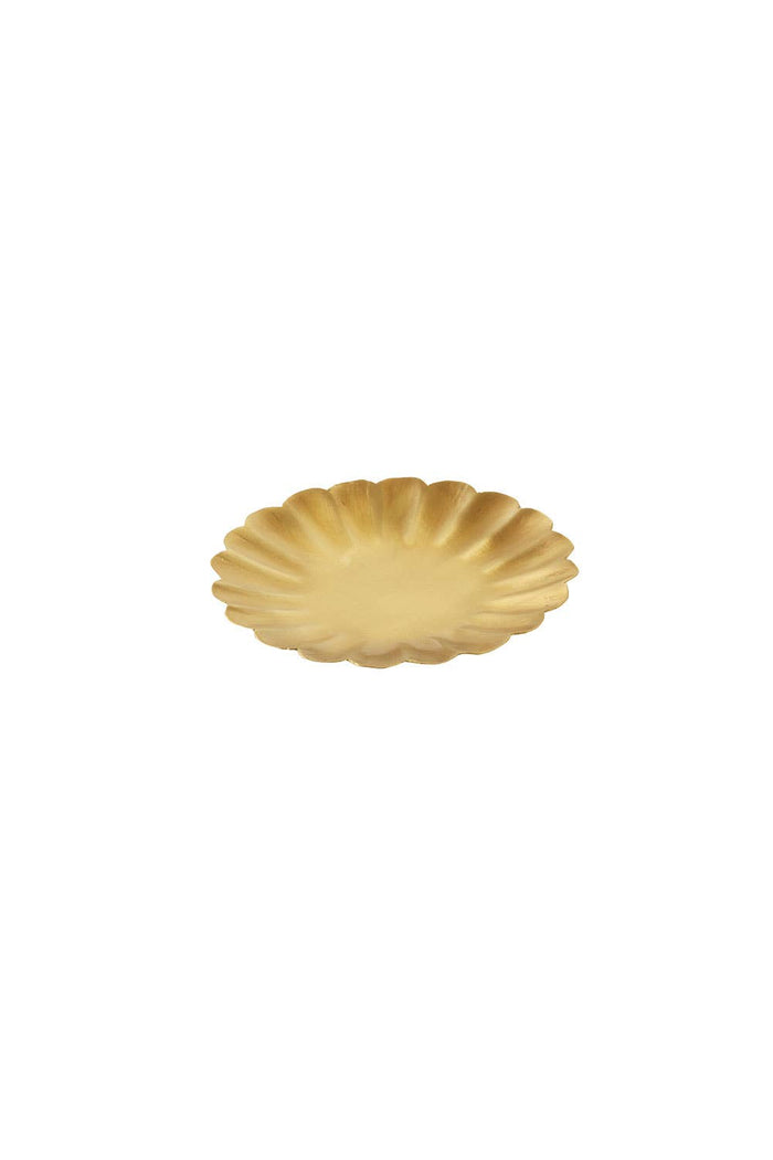 Petal - Edge Brass Trinket Dish – Scalloped Jewelry Tray for Nightstand, Vanity, or Entryway - Little Flower Soap Co