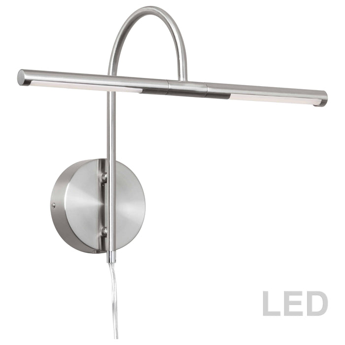 LED satin chrome vanity light, by Dainolite, for bathroom