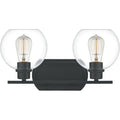 Matte black vanity light, by Quoizel, for bathroom