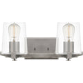 Antique nickel vanity light, by Quoizel, for bathroom