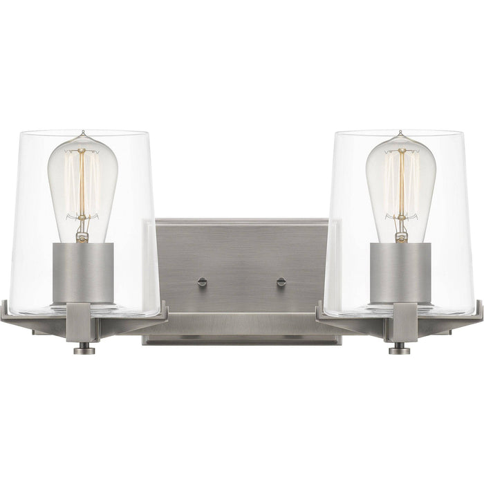Antique nickel vanity light, by Quoizel, for bathroom