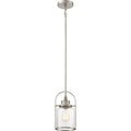 Brushed nickel pendant light, by Quoizel, for kitchen island or dining