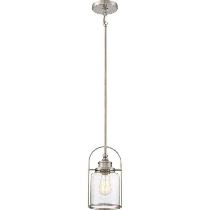 Brushed nickel pendant light, by Quoizel, for kitchen island or dining