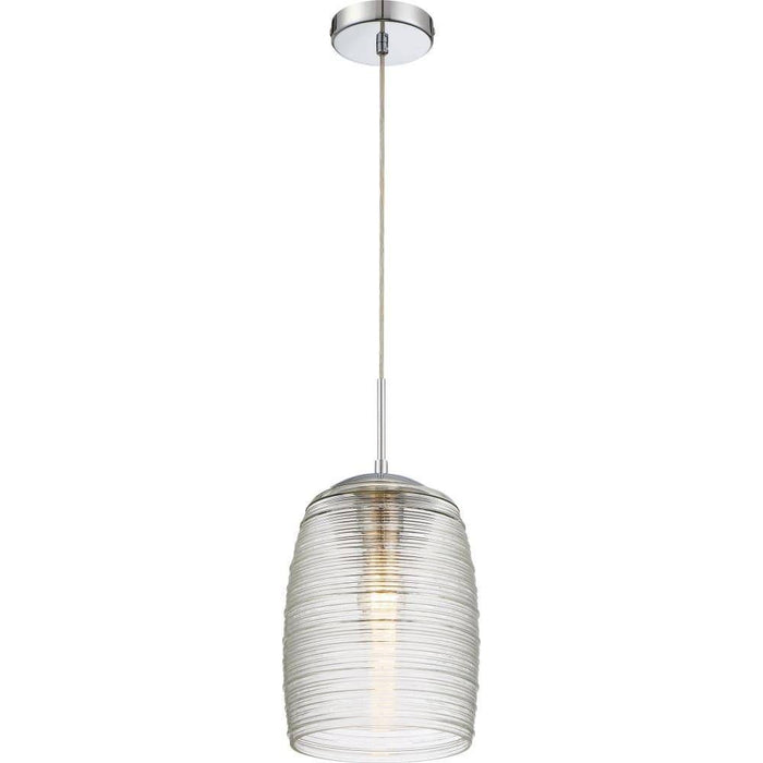 Polished chrome pendant light, by Quoizel, for kitchen island or dining