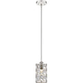 Polished nickel pendant light, by Quoizel, for kitchen island or dining